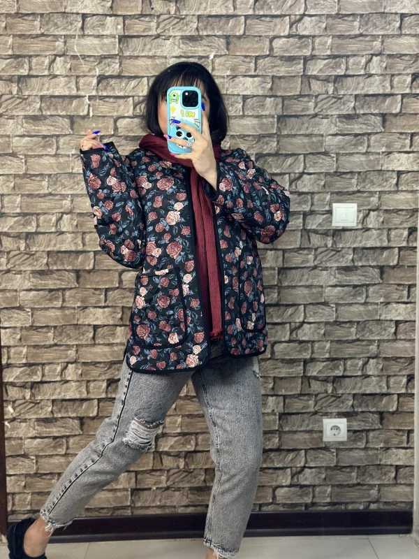 کاپشن زنانه گلدار نیزل