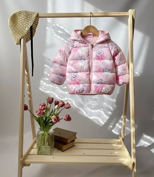 کاپشن پفکی بچگانه دخترانه طرح خرگوشی مدل Bunny Warm