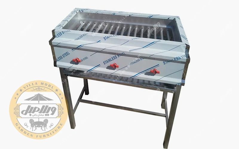 کباب پز سنتی گازی 100 با پایه استیل