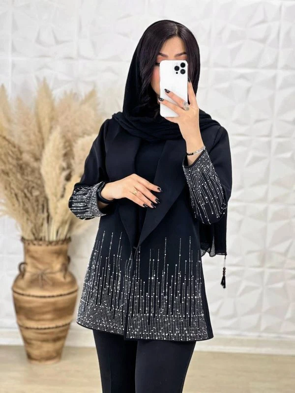 کت تک مجلسی نگین آبشاری زنانه مازراتی گرم بالا