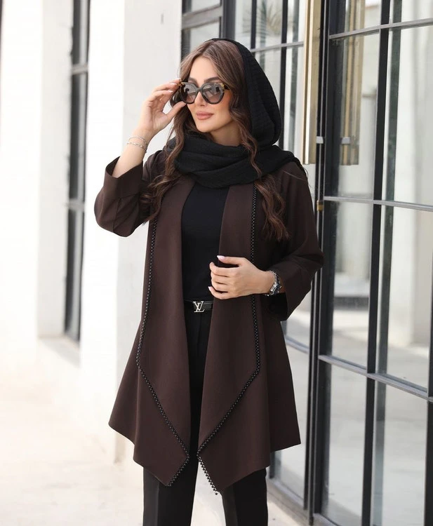 کت تک یقه شالی مرواریدی