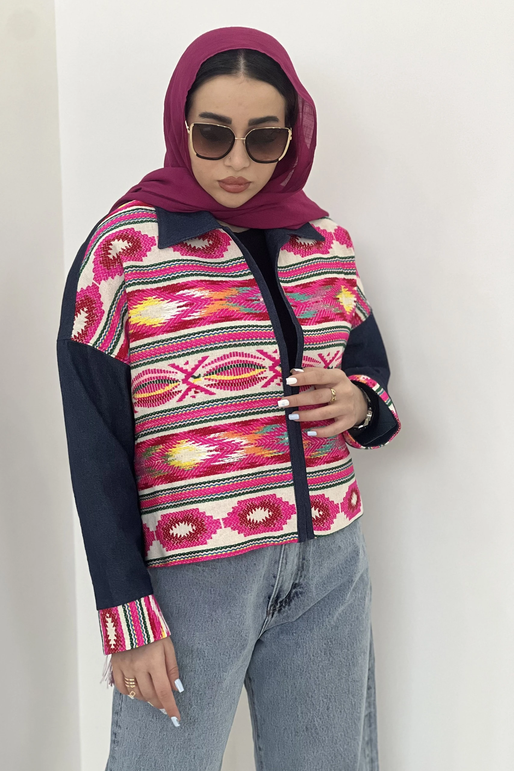 کت جین طرح دار