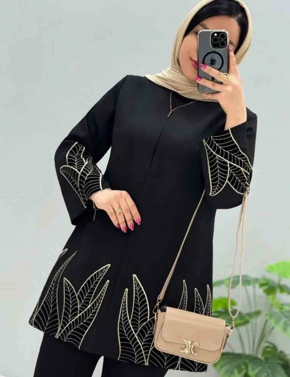 کت و شلوار زنانه‌ی برگی مدل دیبا_شیکان کده
