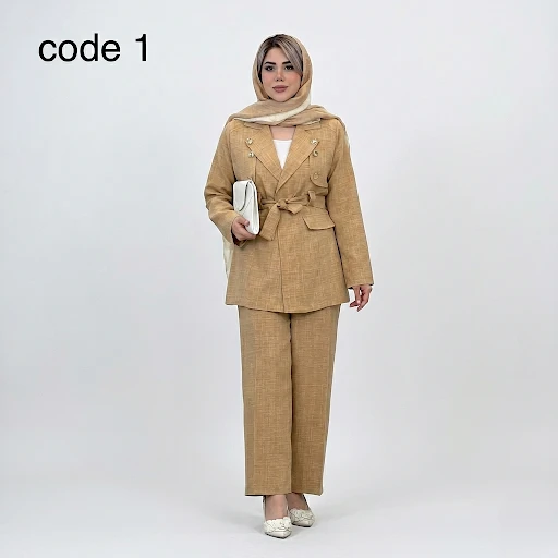 کت و شلوار کرپ شانتون مدل ژینوس علیدسا