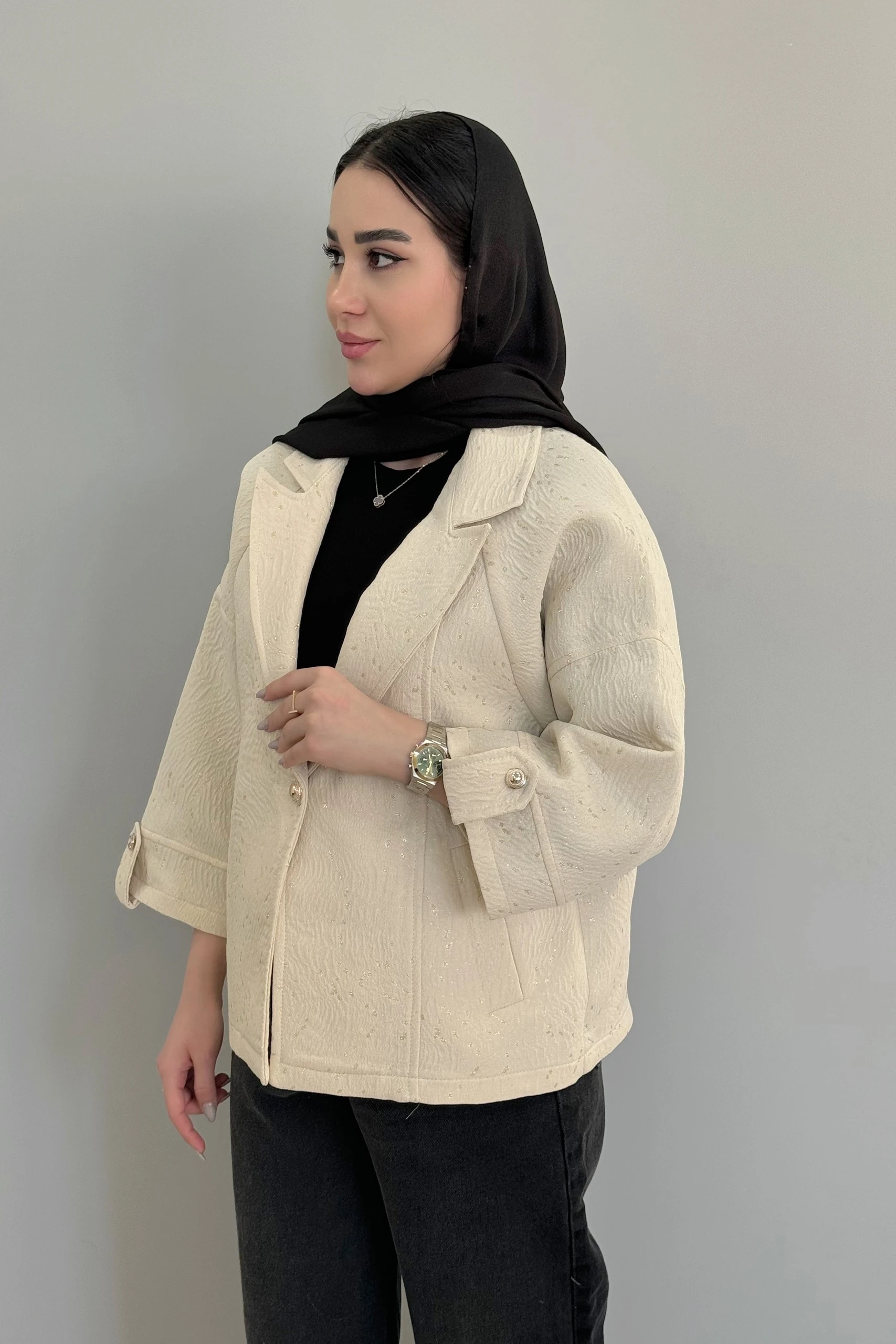 کت ژاکارد لمه دار