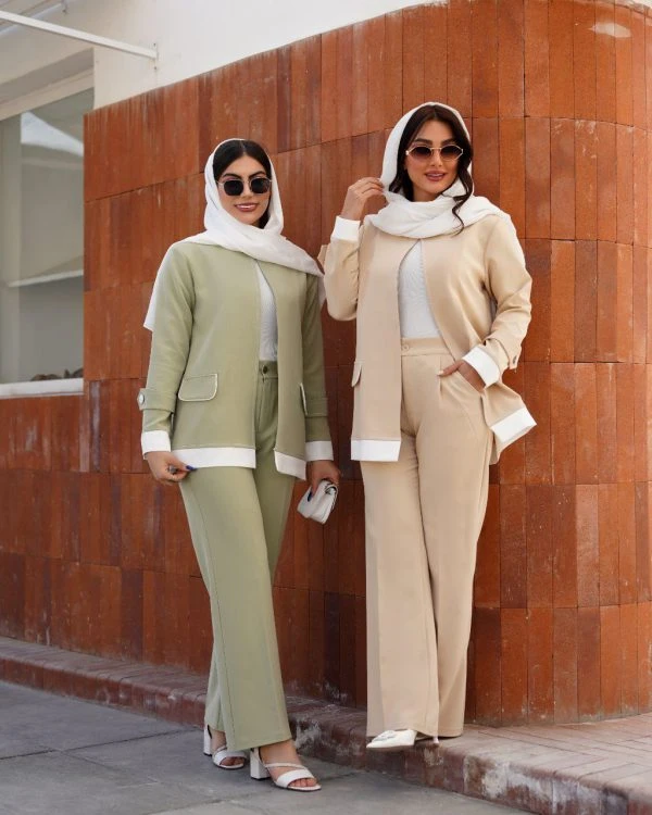 کت کراپ و شلوار ترکیبی مازراتی کیفیت عالی زنانه