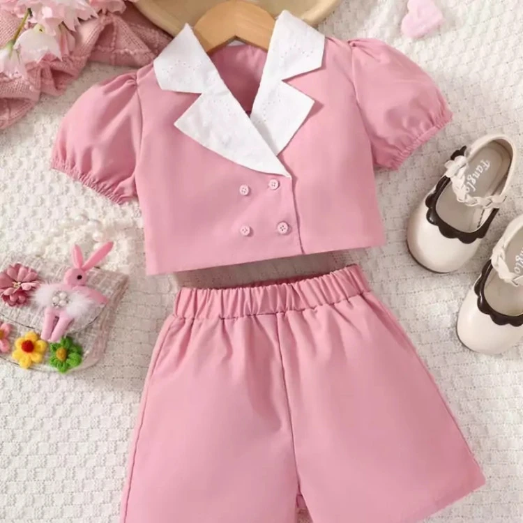 کت کراپ و شلوارک بچگانه دخترانه کد 1046
