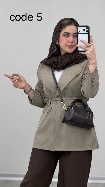 کت کمربند دار بزیاق مدل آهو علیدسا