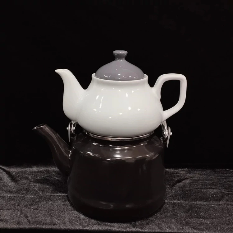 کتری قوری لعابی لایت قوری چینی رنگی مشکی
