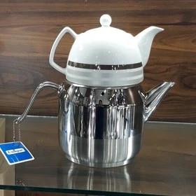 کتری قوری کف چدن طرح ترک ماندگار ۳ لیتر