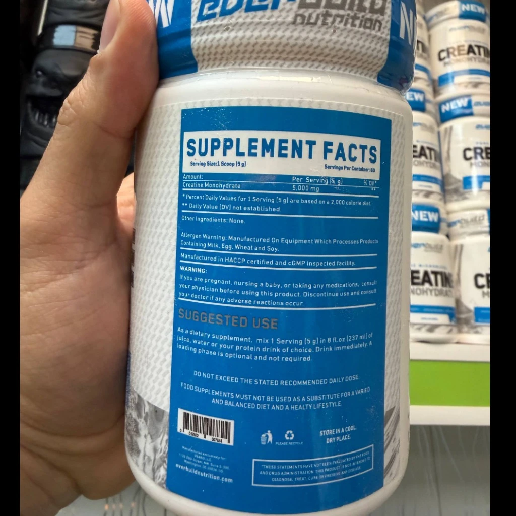 کراتین مونوهیدرات میکرونایز اوربیلد نوتریشن 300 گرمی | Everbuild Nutrition  Micronized Creatine Monohydrate 300g (60 Servings)