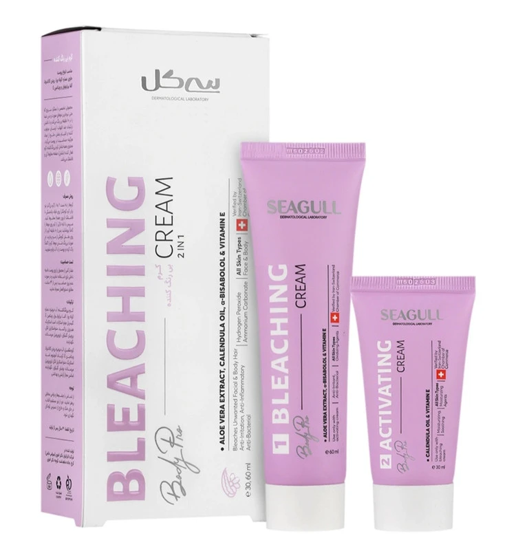کرم بی رنگ کننده مو سی گل مدل BLEACHING 2in1 صورت و بدن حجم ۹۰ میلی لیتر