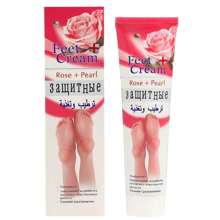 کرم ترمیم ترک و خشکی پا هیون داو مدل گل رز و مروارید وزن 120 گرم