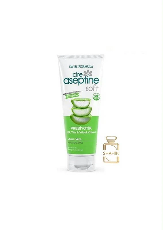 کرم دست و صورت مرطوب کننده تیوپی سافت آلوئه ورا آسپتین ۷۵ میل Aseptine Aloe Vera El&Yuz Kremi