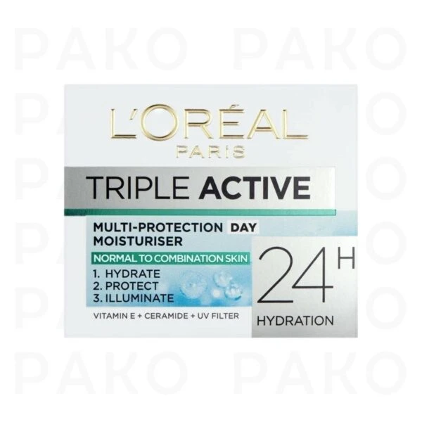 کرم روز سه کاره آبرسان پوست نرمال تا مختلط لورال تریپل اکتیو Loreal