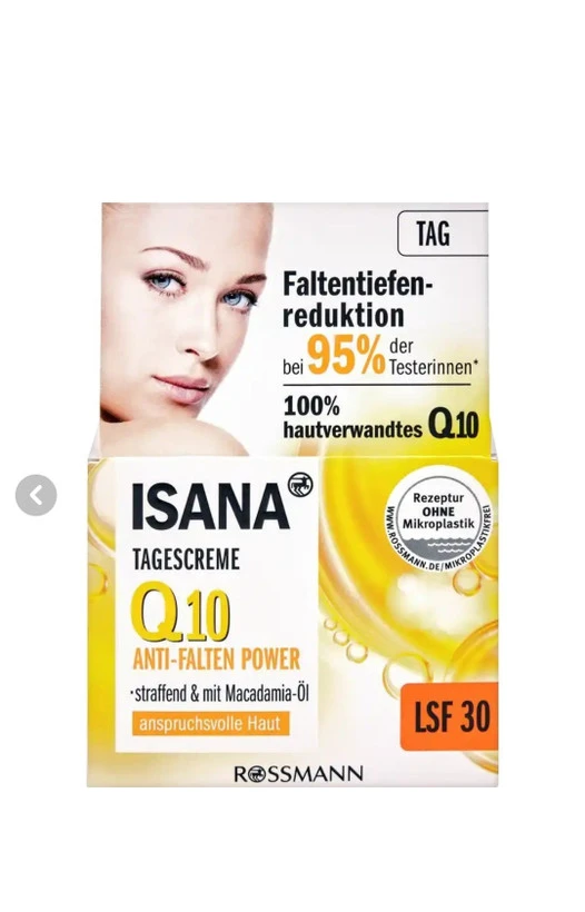 کرم روز ضد چروک ایسانا مدل Q10 حاوی SPF30 حجم 50ml