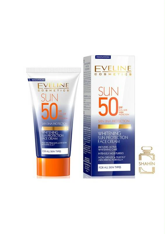 کرم سفیدکننده و ضد آفتاب اولاین اصل Eveline Whitening Sun Protection 50ML Spf50