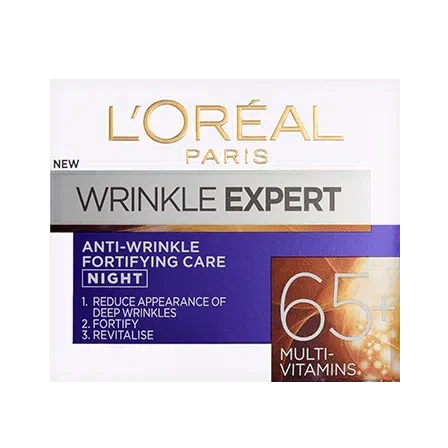 کرم شب ضد چروک +65 سال لورال Loreal مدل Wrinkle Expert حجم 50 میل