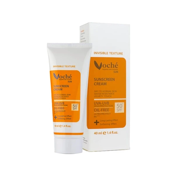 کرم ضد آفتاب SPF50 وچه مناسب پوست خشک و معمولی 40 میلی لیتر بی رنگ