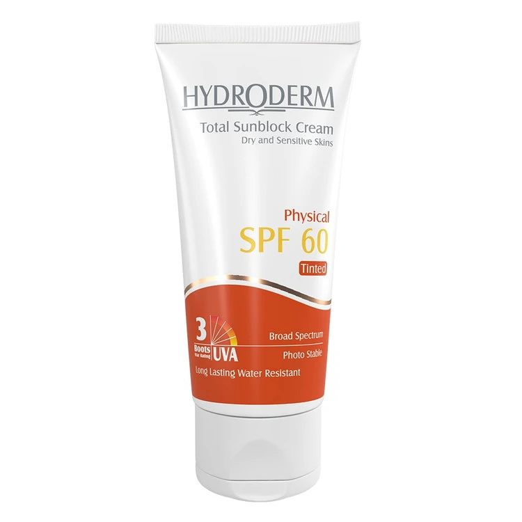 کرم ضد آفتاب SPF60 فیزیکال رنگی هیدرودرم