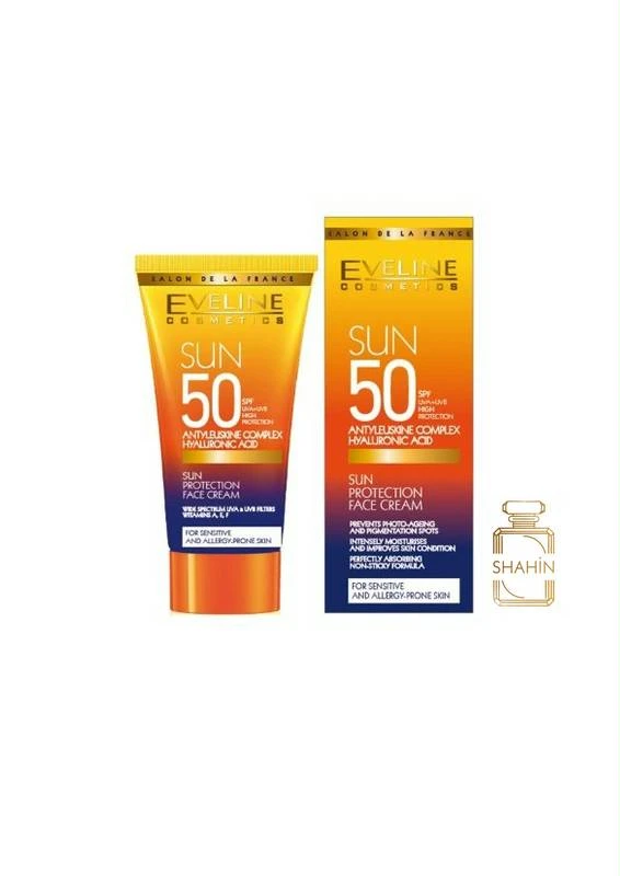 کرم ضد آفتاب آبرسان و ویتامینه اولاین اصل Eveline Cosmetics Sun Protection Face Cream 50ML Spf 50