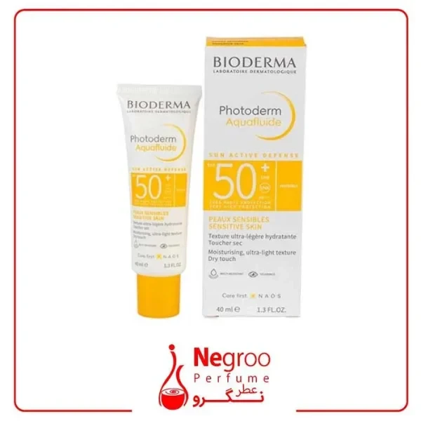 کرم ضد آفتاب بی رنگ بایودرما SPF 50 / اورجینال مدل Aquafluid