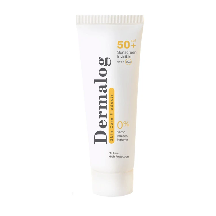 کرم ضد آفتاب بی‌رنگ درمالوگ، SPF 50، مدل Invisible، مناسب انواع پوست و حجم 50 میلی‌لیتر