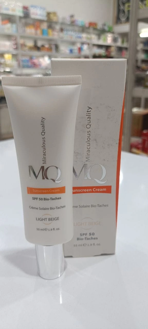 کرم ضد آفتاب رنگی MQ (بژ روشن) – مدل ضد لک Bio-Taches (SPF 50)