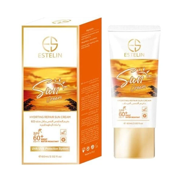 کرم ضد آفتاب صورت و بدن آبرسان و ترمیم کننده استلین SPF 60 ESTELIN