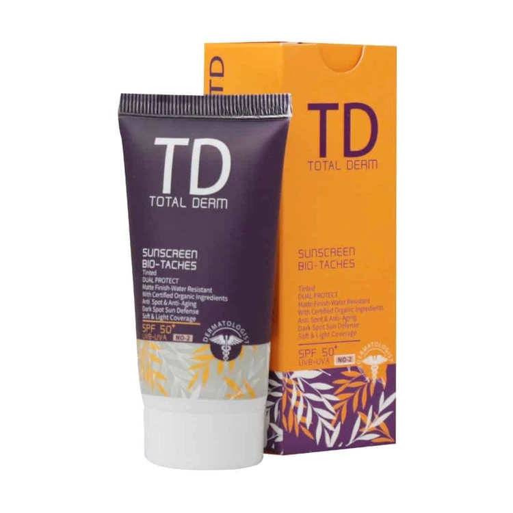 کرم ضد آفتاب ضد لک SPF50 توتال درم 50 میلی لیتر