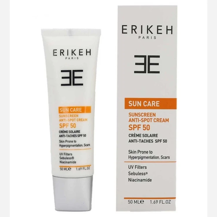 کرم ضد آفتاب ضدلک بی رنگ اریکه با SPF50 مناسب انواع پوست حجم 50 میلی لیتر