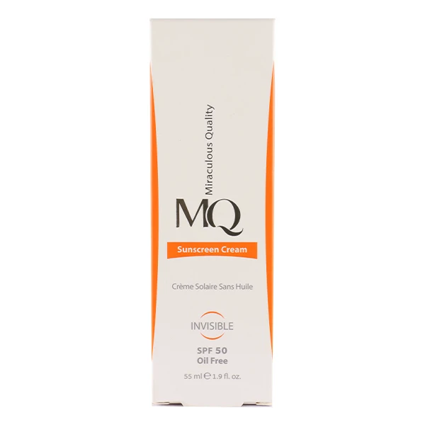 کرم ضد آفتاب فاقد چربی SPF 50 بدون رنگ ام کیو حجم 55 میلی لیتر