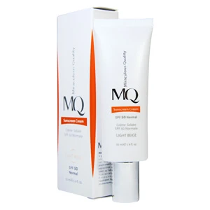 کرم ضد آفتاب نرمال بژ روشن ام کیو SPF50 حجم ۵۵ میلی لیتر
