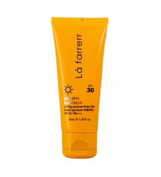کرم ضد آفتاب و ضد لک لافارر بی رنگ مناسب پوست خشک و نرمال SPF 30 حجم 40 میلی لیتر