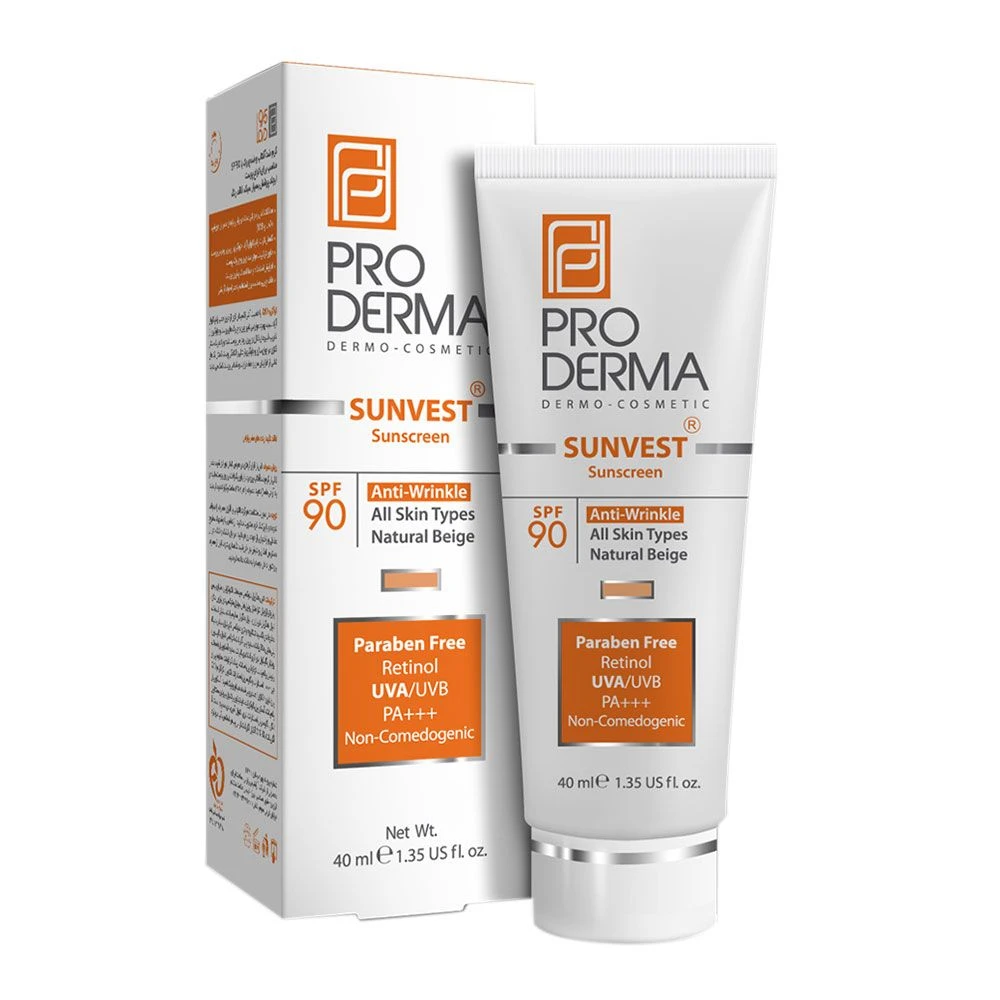 کرم ضد آفتاب و ضد چروک رنگی با 90 SPF پرودرما