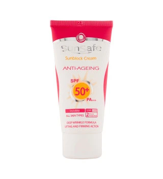کرم ضد آفتاب و ضد چروک سان سیف بی رنگ SPF50