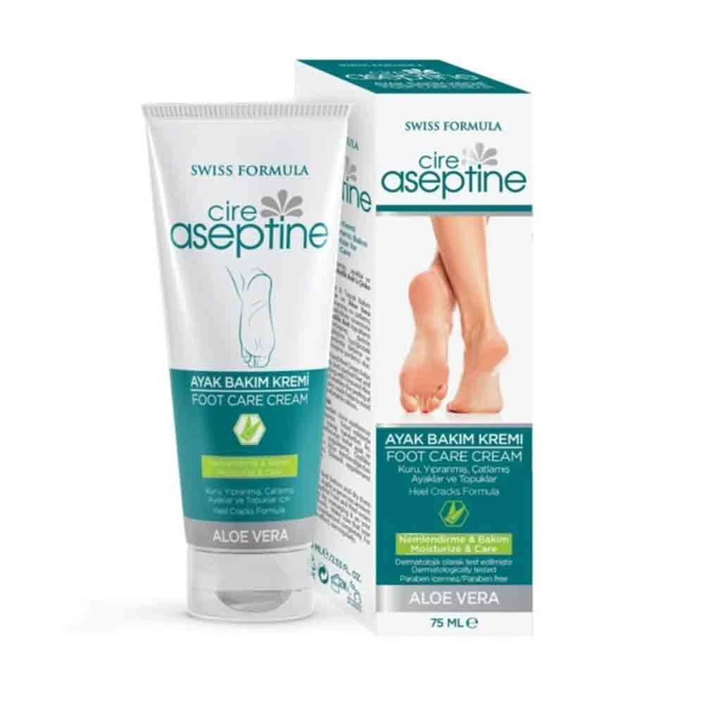 کرم ضد ترک پا آسپتین Aseptine تیوپی حاوی آلوئه‌ ورا حجم 75 میل اصل و اورجینال