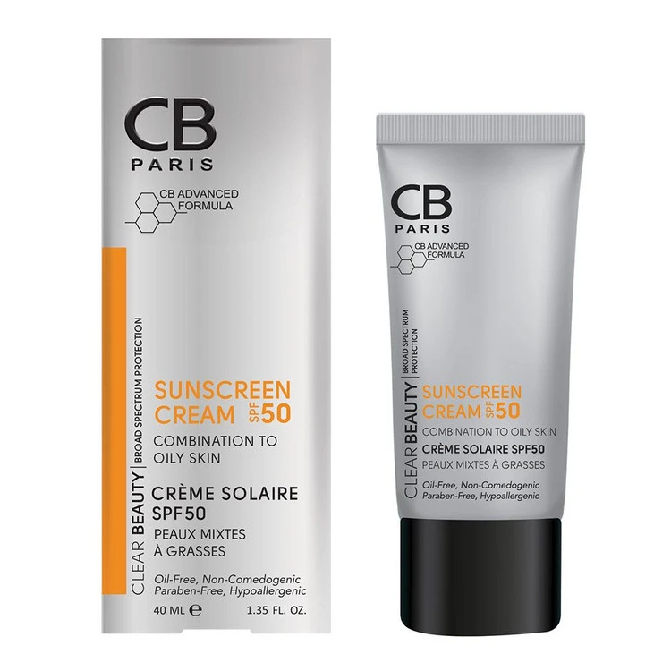 کرم ضدآفتاب CB بی رنگ مناسب پوست های مختلط تا چرب 40 میل SPF50