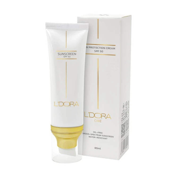 کرم ضدآفتاب +SPF50 بی رنگ مناسب انواع پوست لدورا کر ۸۰ میلی لیتر