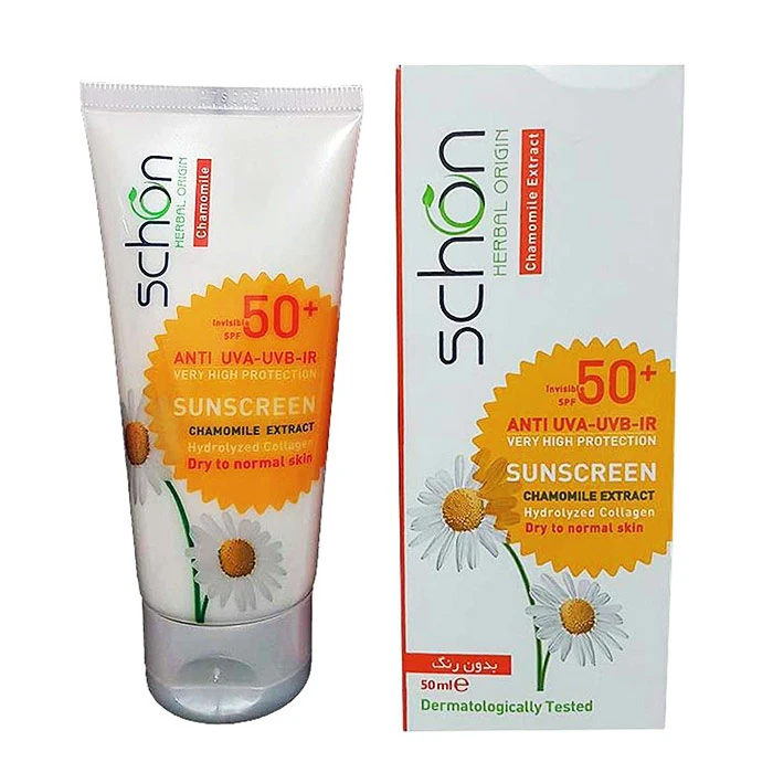 کرم ضدآفتاب SPF50 بی رنگ مناسب پوست نرمال تا خشک شون