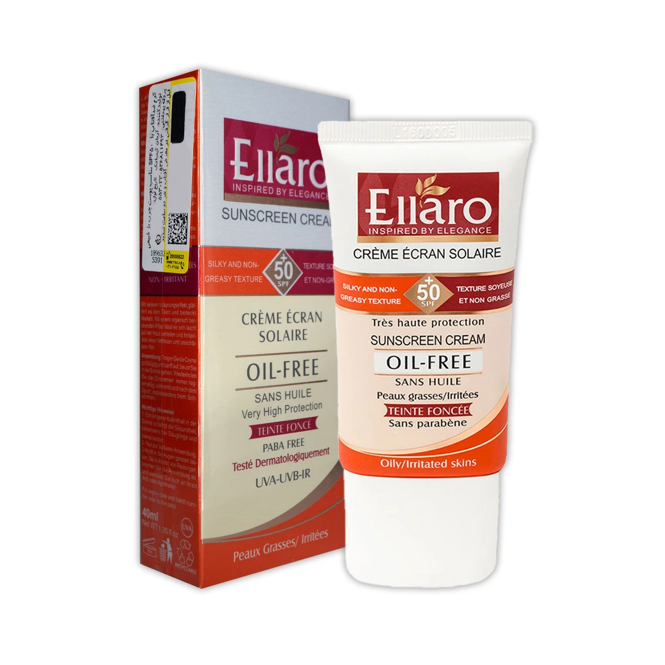 کرم ضدآفتاب spf50 مناسب انواع پوست بژ طبیعی الارو‌