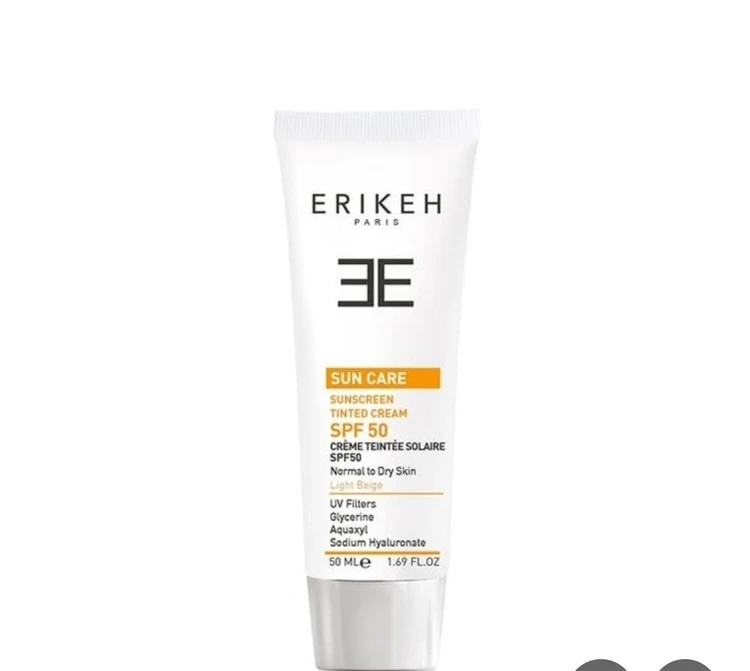 کرم ضدآفتاب اریکه مخصوص پوست نرمال تا خشک بژ روشن SPF50,حجم ۵۰میل