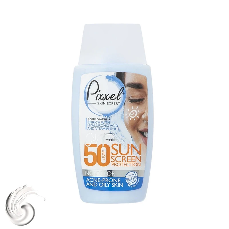 کرم ضدآفتاب بی‌رنگ پیکسل SPF50 مدل Oily Acne-Prone Skin، مناسب پوست‌های چرب، حجم 50 میلی‌لیتر