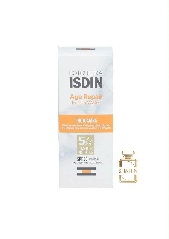 کرم ضدآفتاب بیرنگ جوانساز فیوژن واتر ایزدین اصل Isdin Age Repiar Fusion Water 50ML