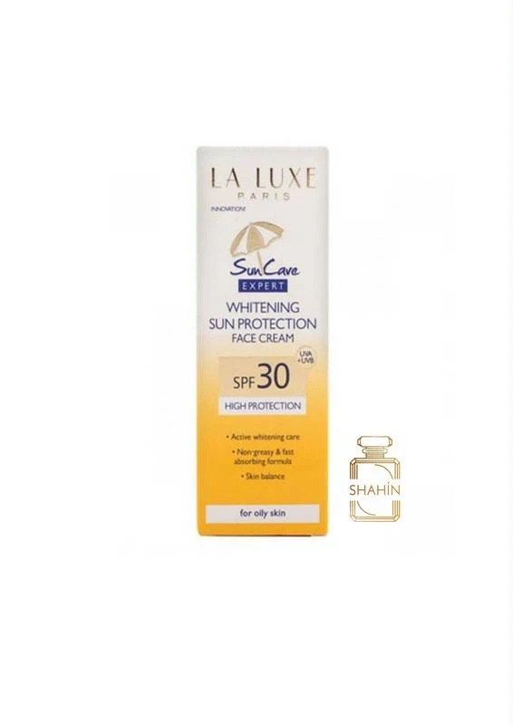 کرم ضدآفتاب روشن کننده بی رنگ لالوکس مناسب پوست چرب La Luxe Whitening Sun Protection Oily Skin