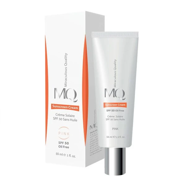 کرم ضدآفتاب فاقد چربی بژ طبیعی ام کیو با spf50 حجم55 میلی لیتر