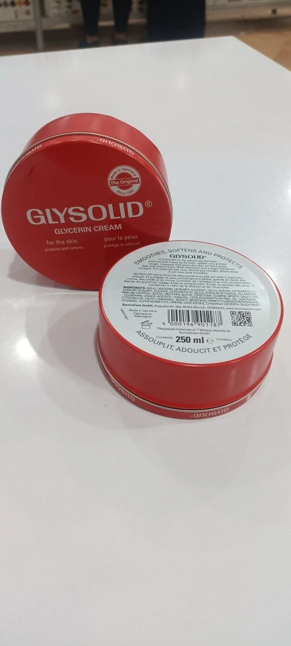 کرم قرمز ترمیم‌کننده قوی پوست خشک 250میل g.l.y.s.o.l.i.d