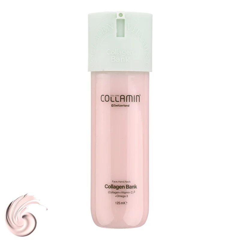 کرم مرطوب کننده ( صورت و گردن) بانک کلامین collagen bank کلاژن حاوی امگا 3 و ویتامین C حجم 125 میلی لیتر