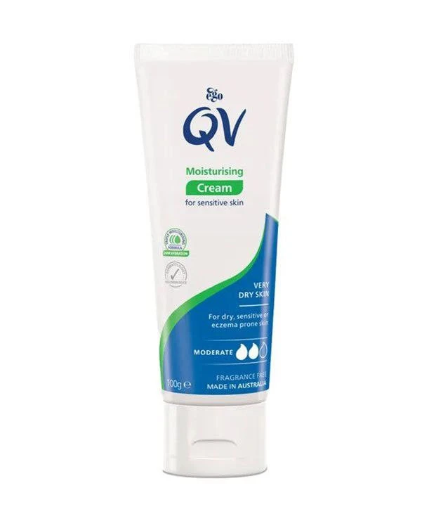 🅰️کرم مرطوب کننده کیو وی QV اصل برای پوست خشک و حساس Qv moisturising Cream For sensitive skin 100g