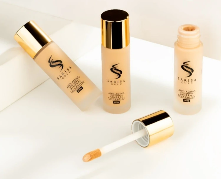 کرم پودر ساریسا گلد حاوی روغن آرگان و SPF20 حجم ۳۵میل